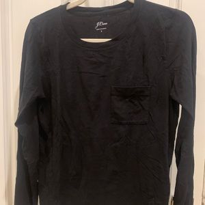 Black long sleeve J.Crew cotton t-shirt w/pocket